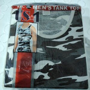 US 1 Men Tank top Size XL NEW Camouflage 100% Cotton Gym Camo *002